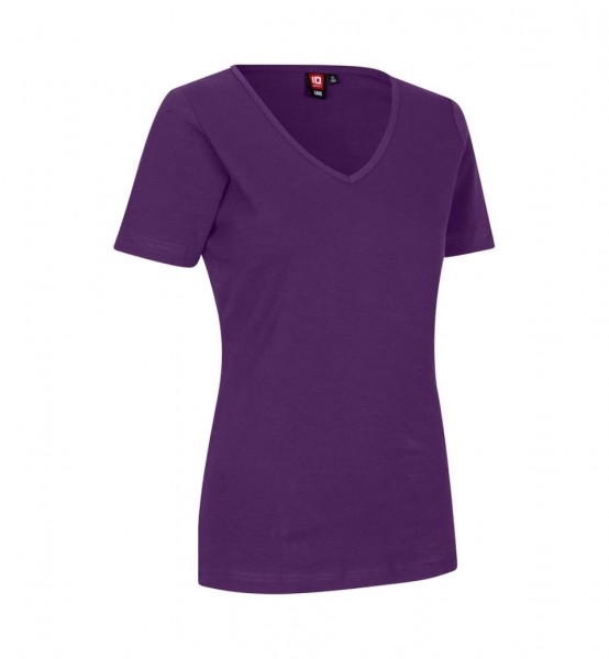 Damen Interlock T-Shirt V-Ausschnitt